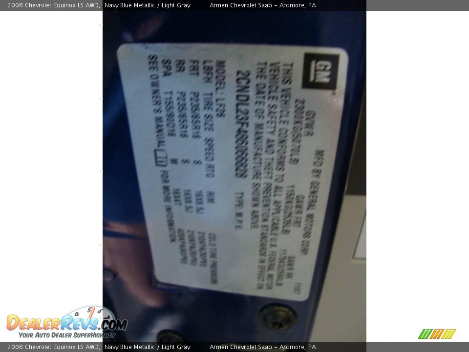 2008 Chevrolet Equinox LS AWD Navy Blue Metallic / Light Gray Photo #31