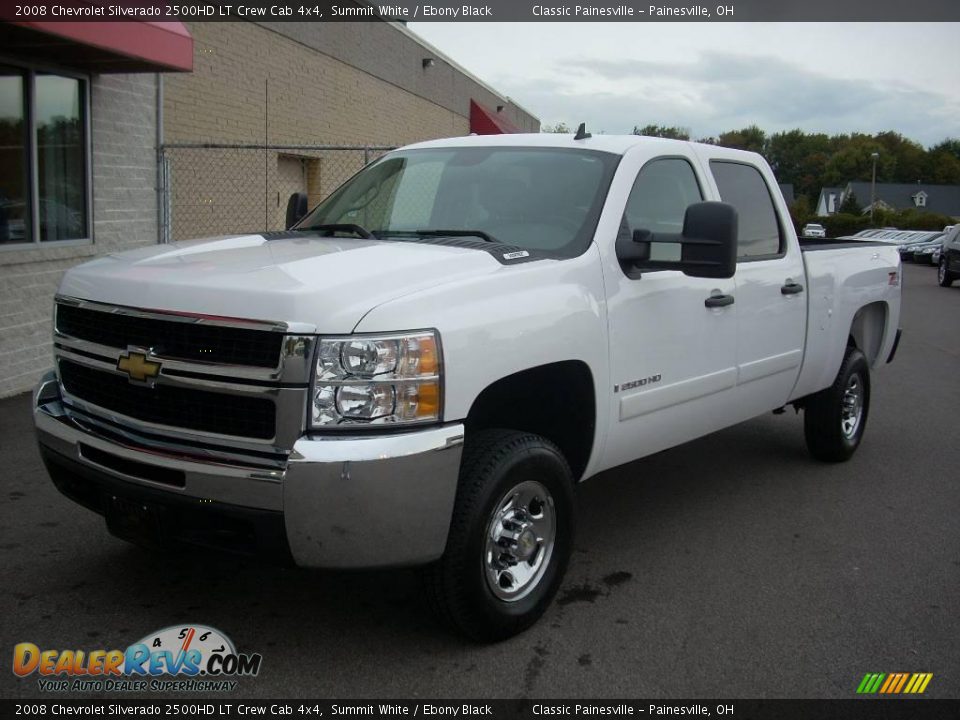 2008 Chevrolet Silverado 2500HD LT Crew Cab 4x4 Summit White / Ebony Black Photo #1
