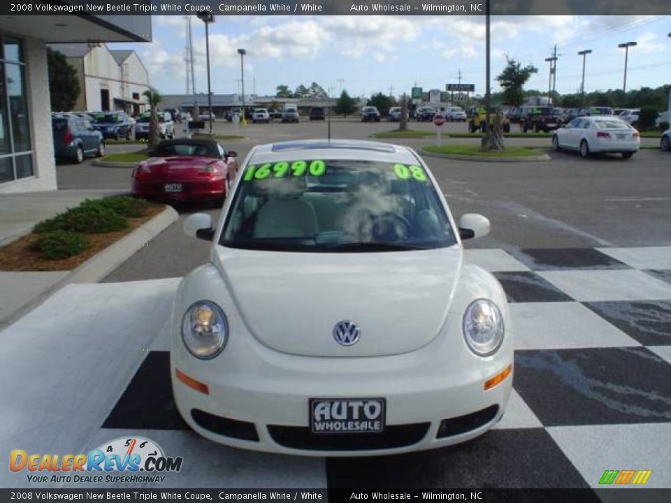 2008 Volkswagen New Beetle Triple White Coupe Campanella White / White Photo #2