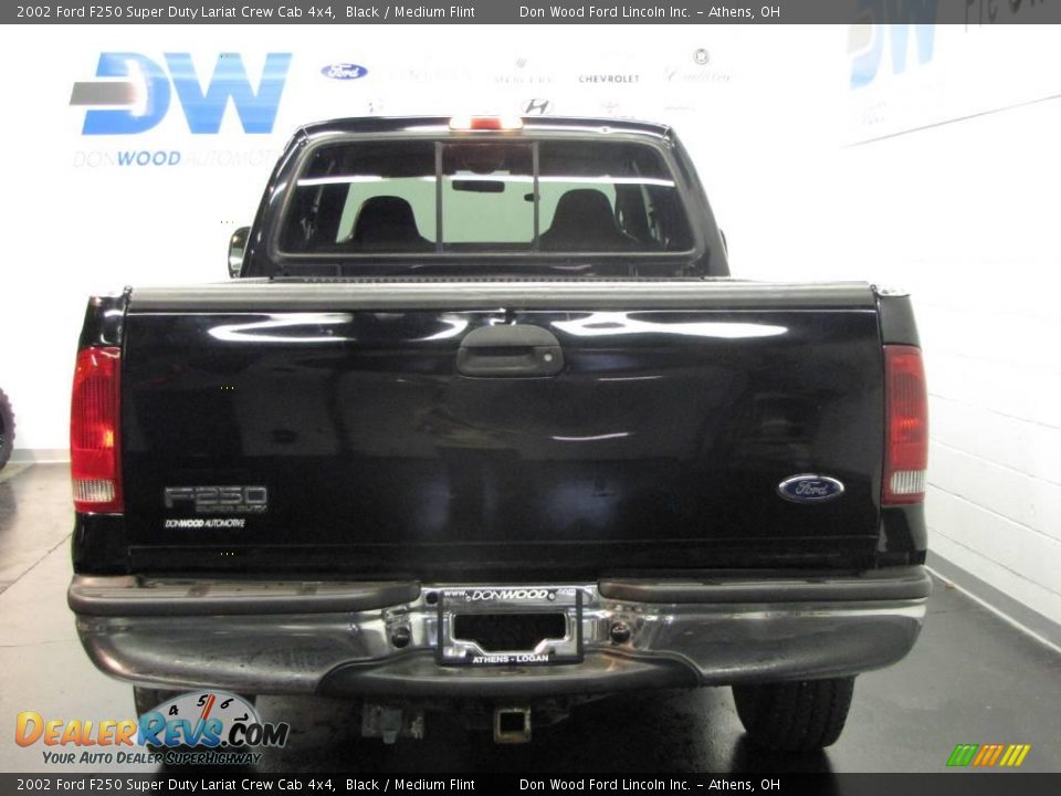 2002 Ford F250 Super Duty Lariat Crew Cab 4x4 Black / Medium Flint Photo #7