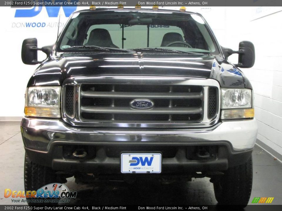 2002 Ford F250 Super Duty Lariat Crew Cab 4x4 Black / Medium Flint Photo #8