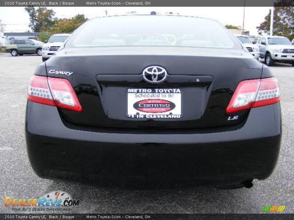 2010 Toyota Camry LE Black / Bisque Photo #4