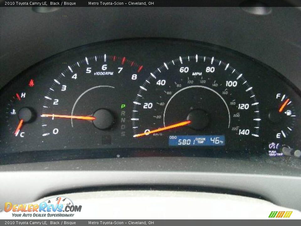 2010 Toyota Camry LE Black / Bisque Photo #16