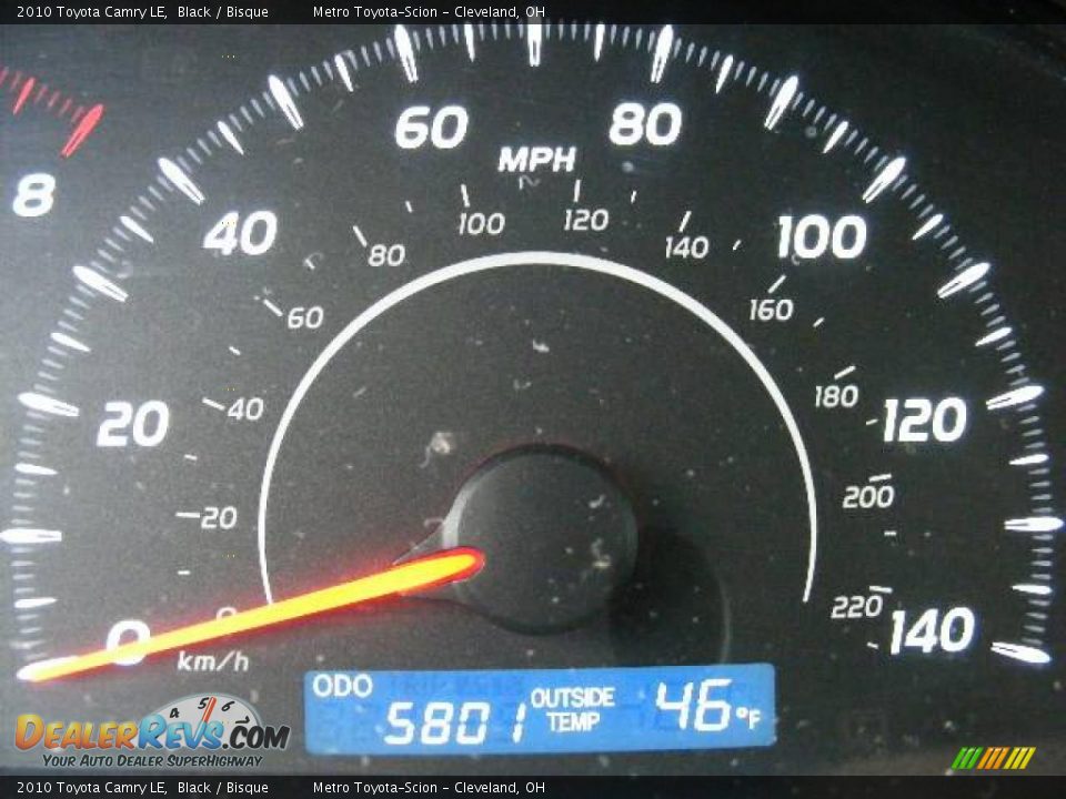 2010 Toyota Camry LE Black / Bisque Photo #17