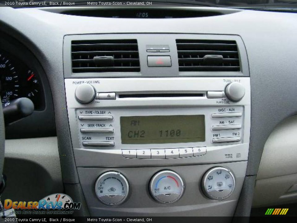 2010 Toyota Camry LE Black / Bisque Photo #18