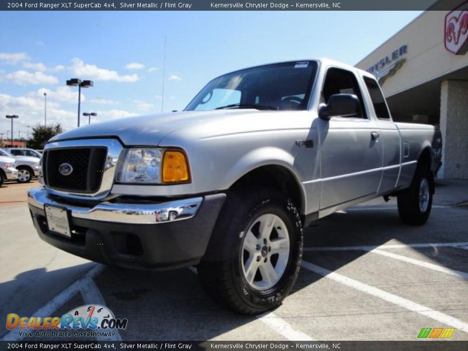 2004 Ford Ranger XLT SuperCab 4x4 Silver Metallic / Flint Gray Photo #8