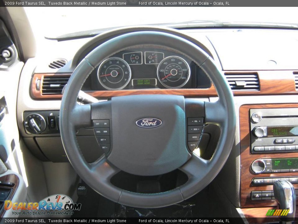 2009 Ford Taurus SEL Tuxedo Black Metallic / Medium Light Stone Photo #21