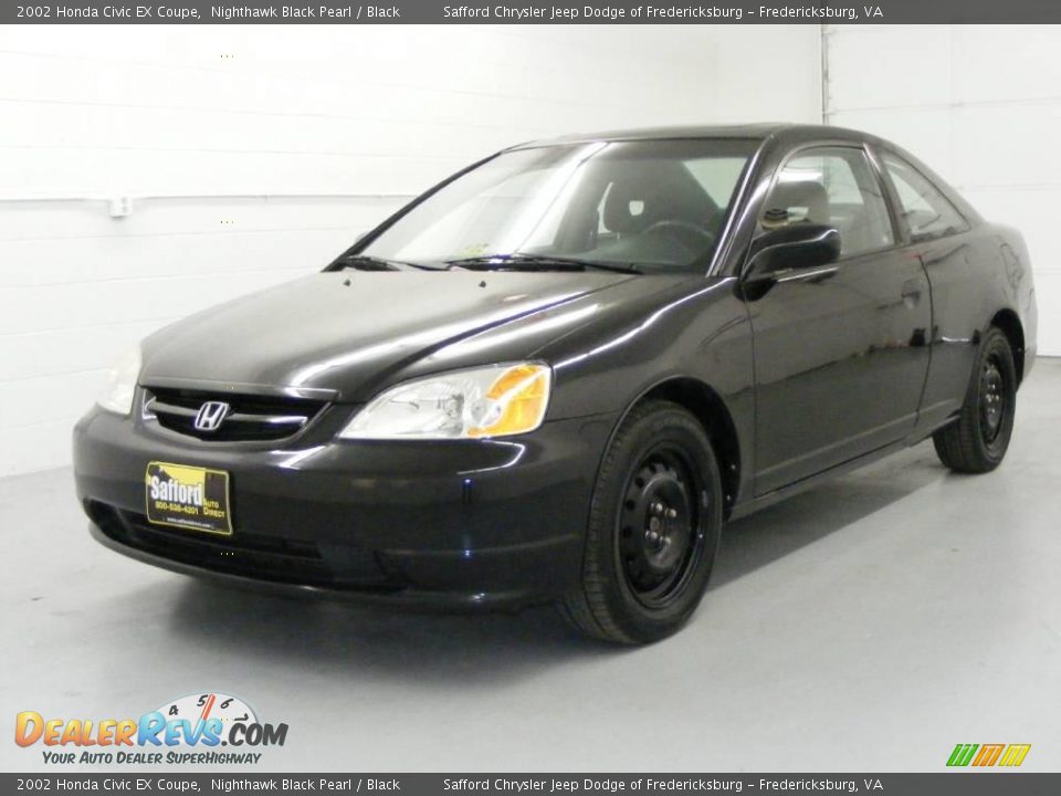2002 Honda Civic EX Coupe Nighthawk Black Pearl / Black Photo #1