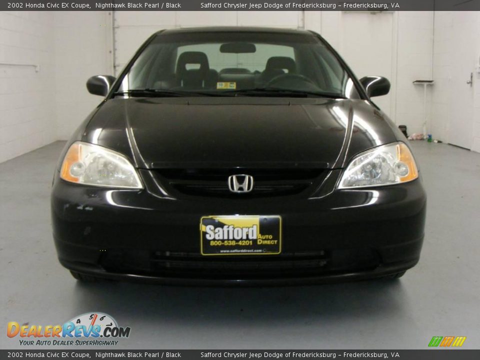 2002 Honda Civic EX Coupe Nighthawk Black Pearl / Black Photo #2