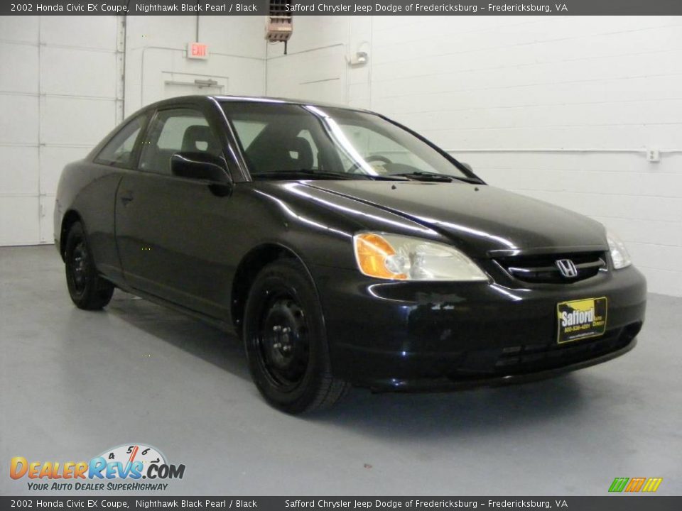 2002 Honda Civic EX Coupe Nighthawk Black Pearl / Black Photo #3
