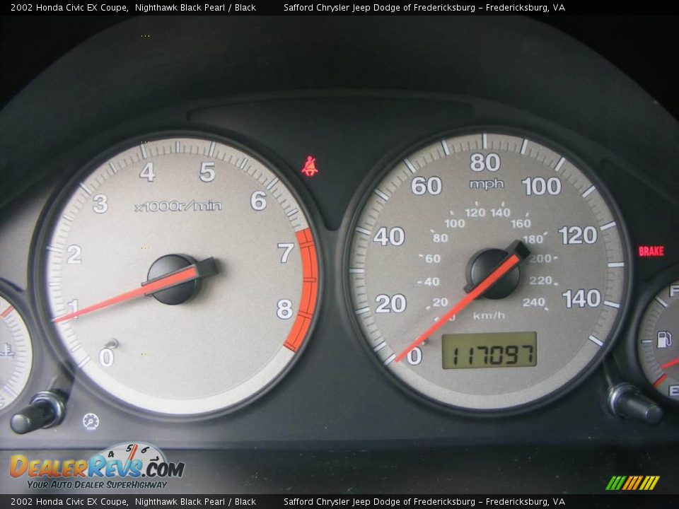2002 Honda Civic EX Coupe Nighthawk Black Pearl / Black Photo #7