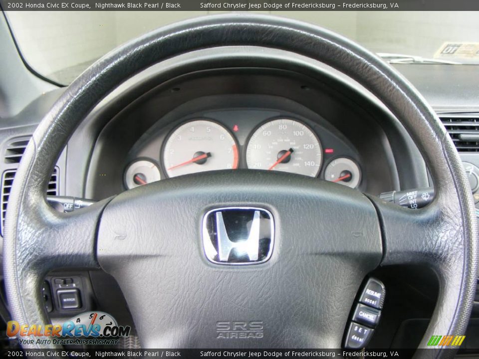 2002 Honda Civic EX Coupe Nighthawk Black Pearl / Black Photo #8