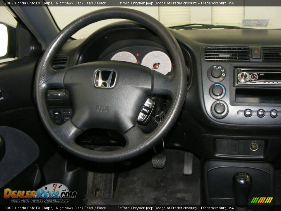 2002 Honda Civic EX Coupe Nighthawk Black Pearl / Black Photo #9