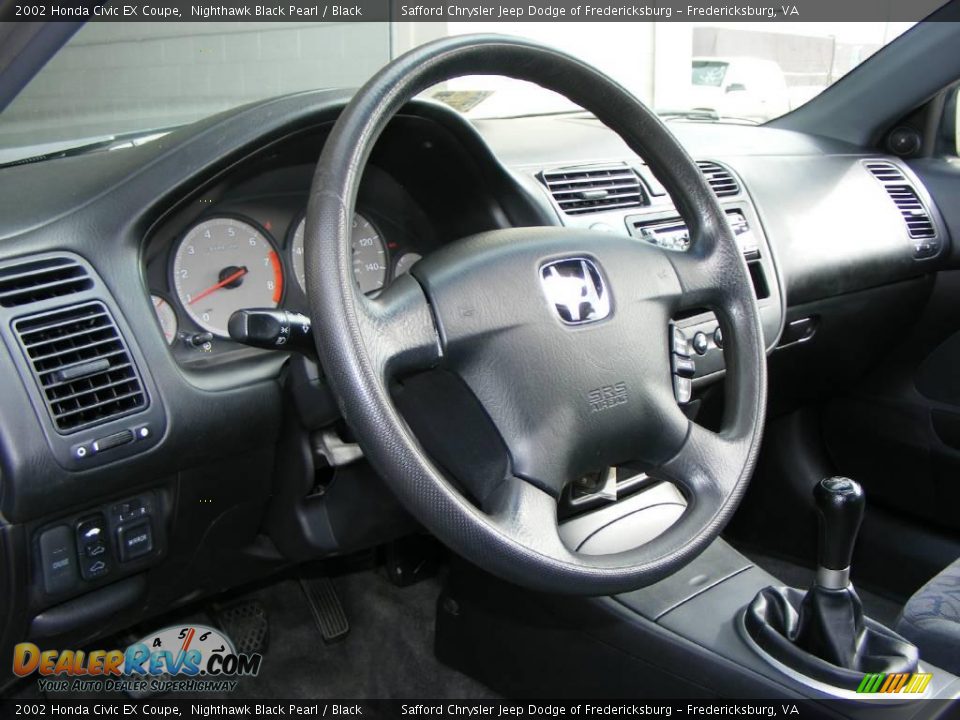 2002 Honda Civic EX Coupe Nighthawk Black Pearl / Black Photo #10