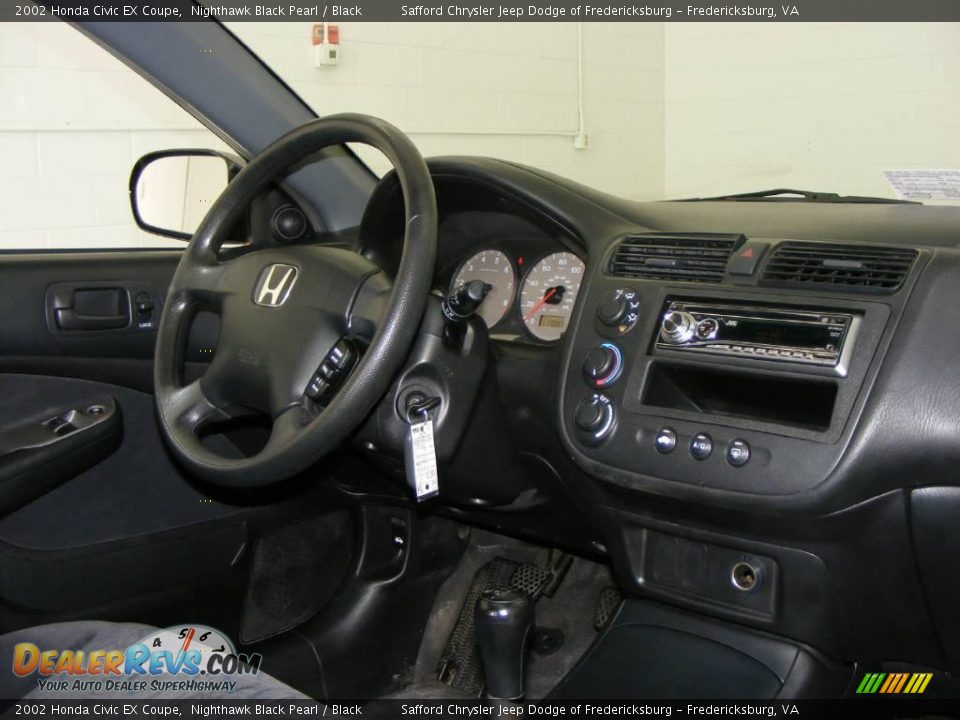 2002 Honda Civic EX Coupe Nighthawk Black Pearl / Black Photo #15