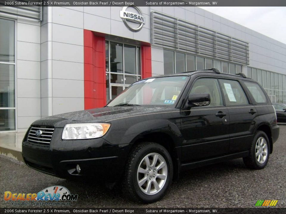 2006 Subaru Forester 2.5 X Premium Obsidian Black Pearl / Desert Beige Photo #1