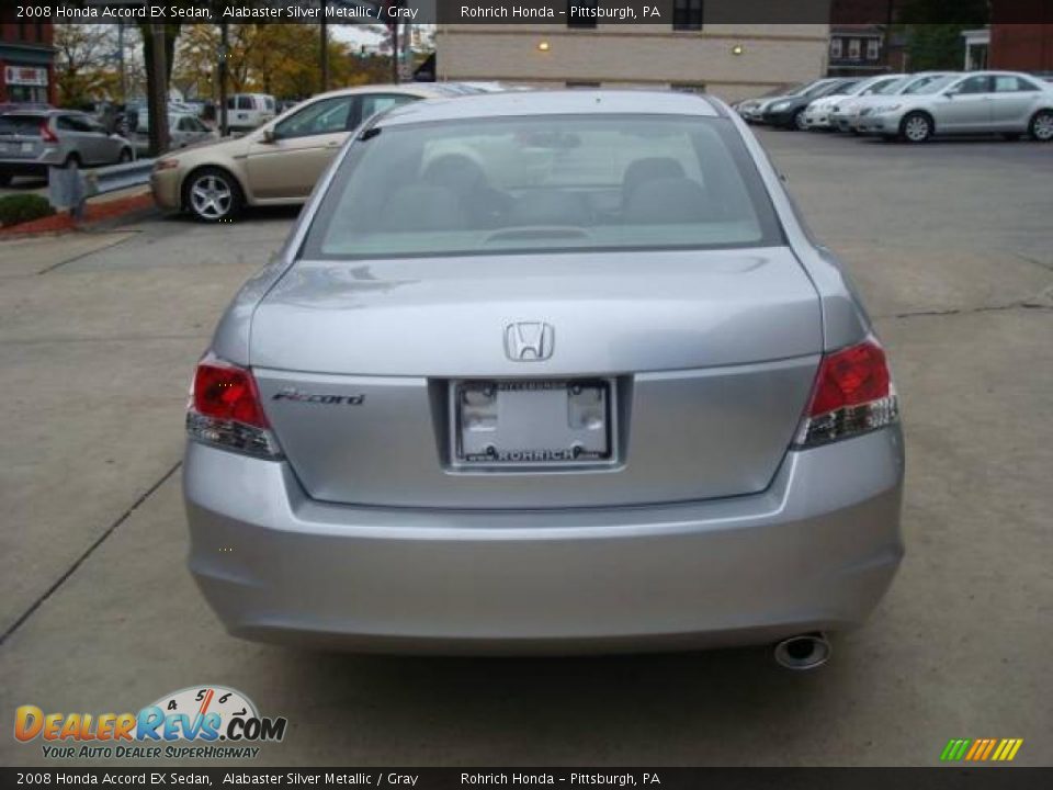 2008 Honda Accord EX Sedan Alabaster Silver Metallic / Gray Photo #3