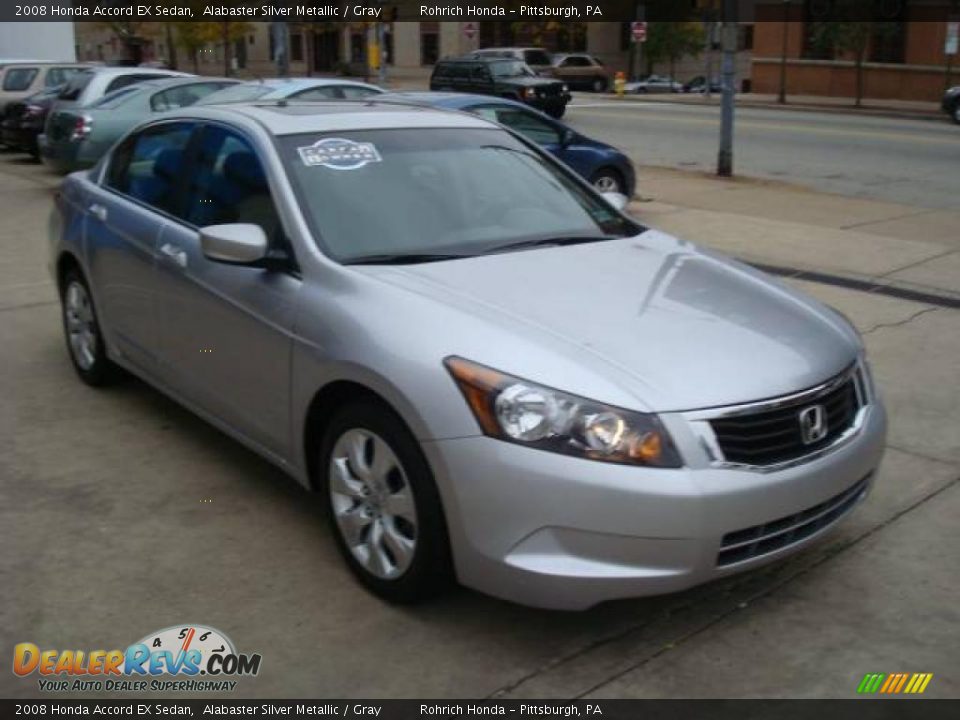 2008 Honda Accord EX Sedan Alabaster Silver Metallic / Gray Photo #6