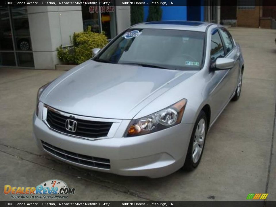2008 Honda Accord EX Sedan Alabaster Silver Metallic / Gray Photo #8