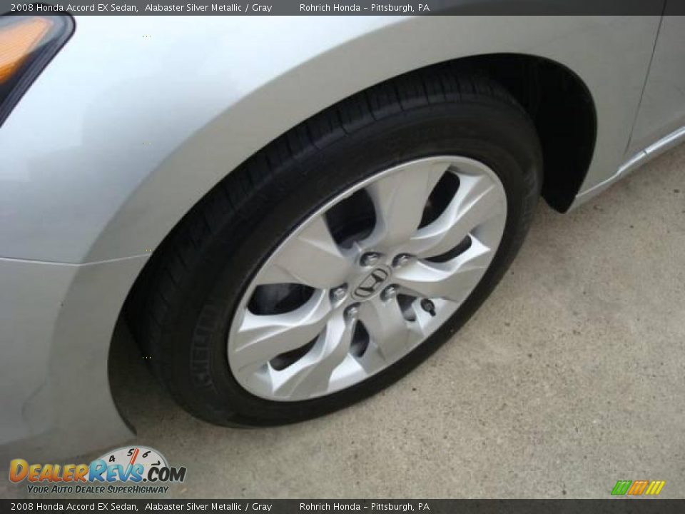 2008 Honda Accord EX Sedan Alabaster Silver Metallic / Gray Photo #9