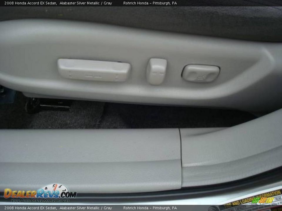 2008 Honda Accord EX Sedan Alabaster Silver Metallic / Gray Photo #15