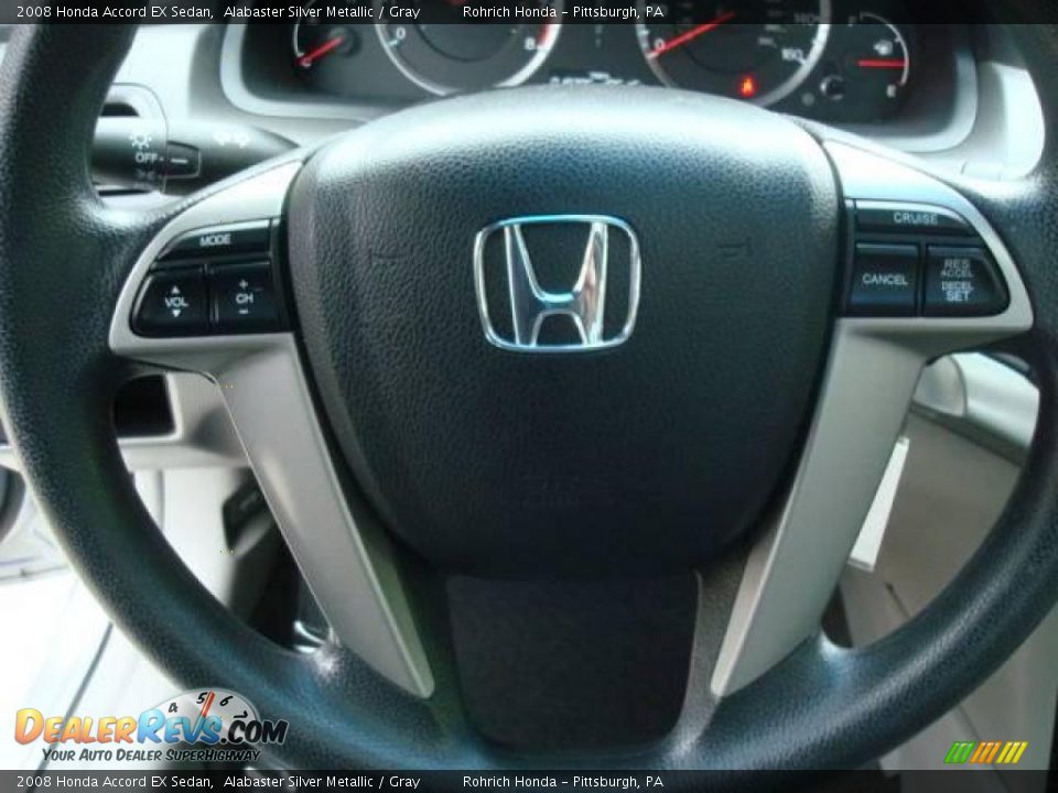 2008 Honda Accord EX Sedan Alabaster Silver Metallic / Gray Photo #17