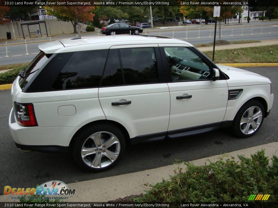 2010 Land Rover Range Rover Sport Supercharged Alaska White / Premium Ivory/Ebony Stitching Photo #6