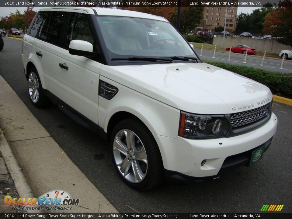 2010 Land Rover Range Rover Sport Supercharged Alaska White / Premium Ivory/Ebony Stitching Photo #7