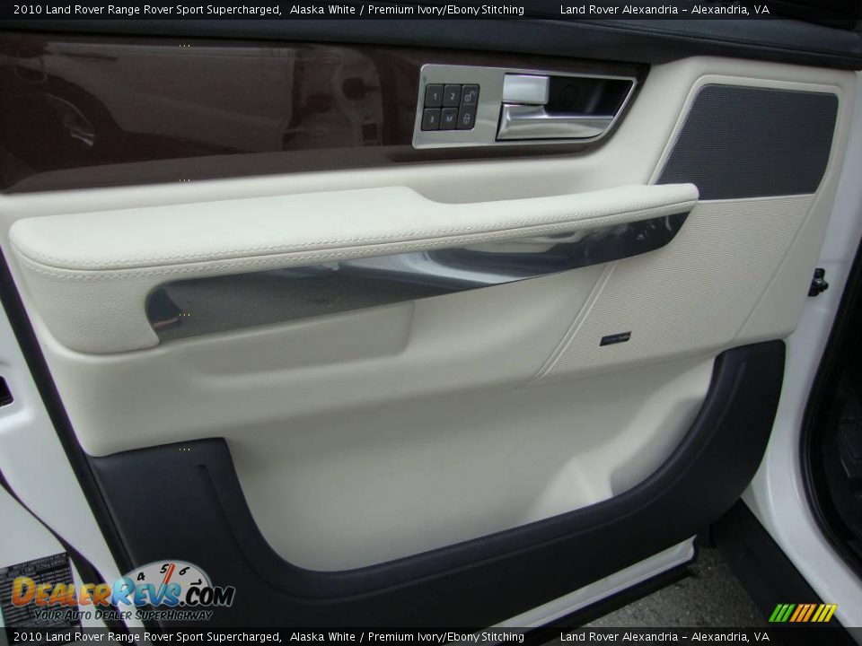 2010 Land Rover Range Rover Sport Supercharged Alaska White / Premium Ivory/Ebony Stitching Photo #10