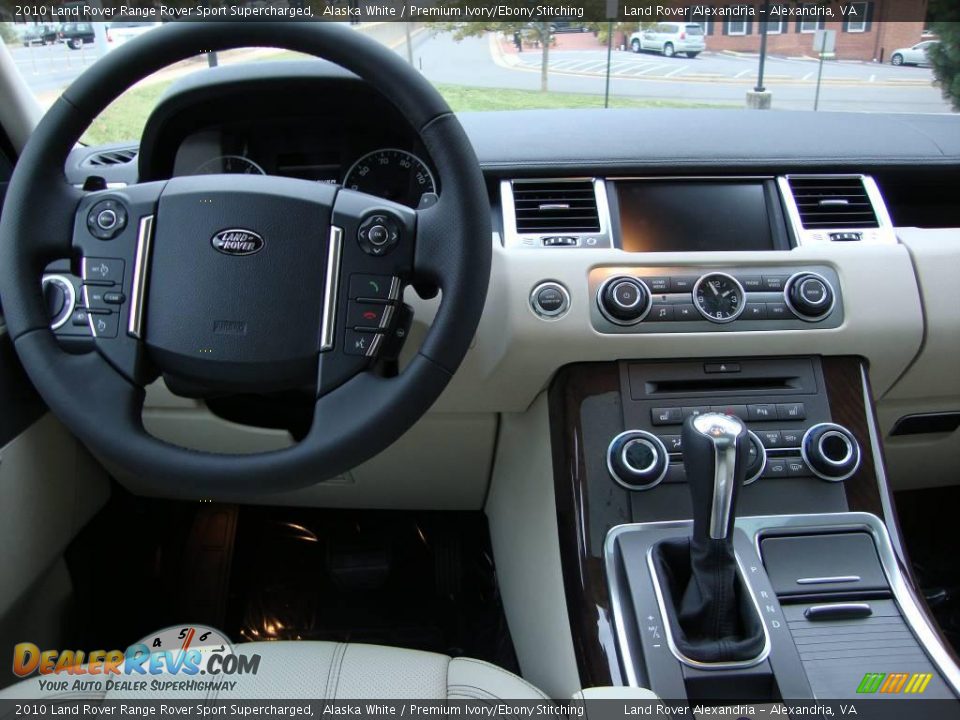 2010 Land Rover Range Rover Sport Supercharged Alaska White / Premium Ivory/Ebony Stitching Photo #13