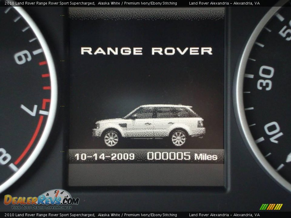 2010 Land Rover Range Rover Sport Supercharged Alaska White / Premium Ivory/Ebony Stitching Photo #14