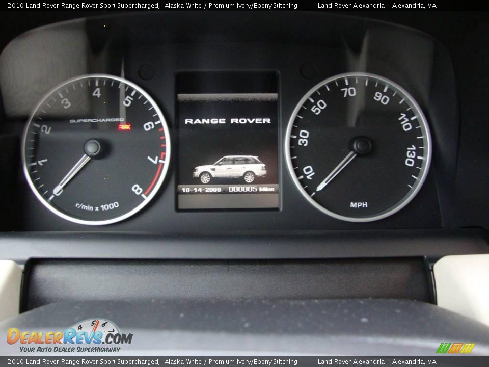 2010 Land Rover Range Rover Sport Supercharged Alaska White / Premium Ivory/Ebony Stitching Photo #15
