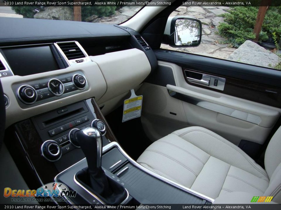 2010 Land Rover Range Rover Sport Supercharged Alaska White / Premium Ivory/Ebony Stitching Photo #17