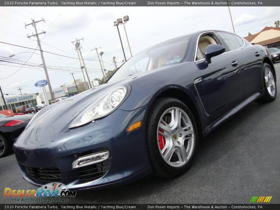 2010 Porsche Panamera Turbo Yachting Blue Metallic / Yachting Blue/Cream Photo #2