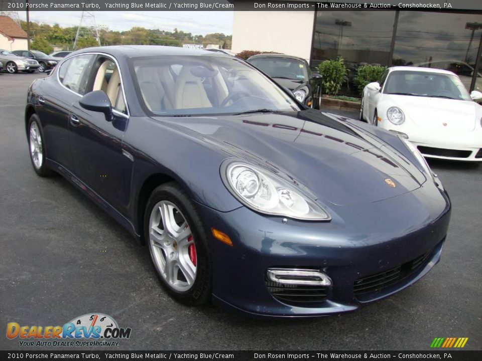 2010 Porsche Panamera Turbo Yachting Blue Metallic / Yachting Blue/Cream Photo #4