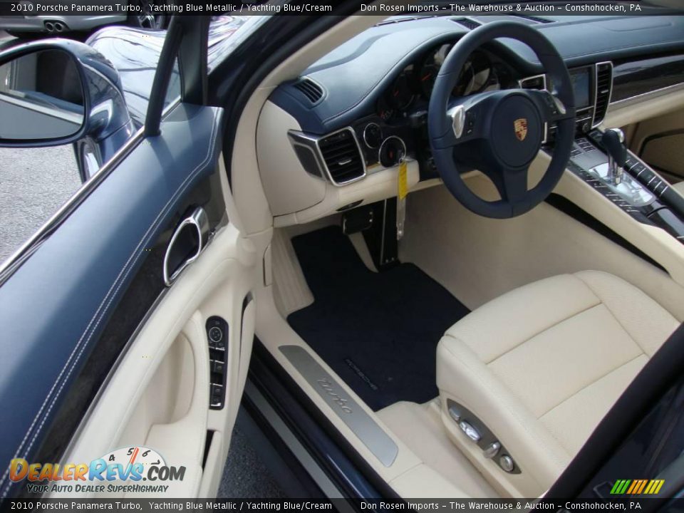 2010 Porsche Panamera Turbo Yachting Blue Metallic / Yachting Blue/Cream Photo #12