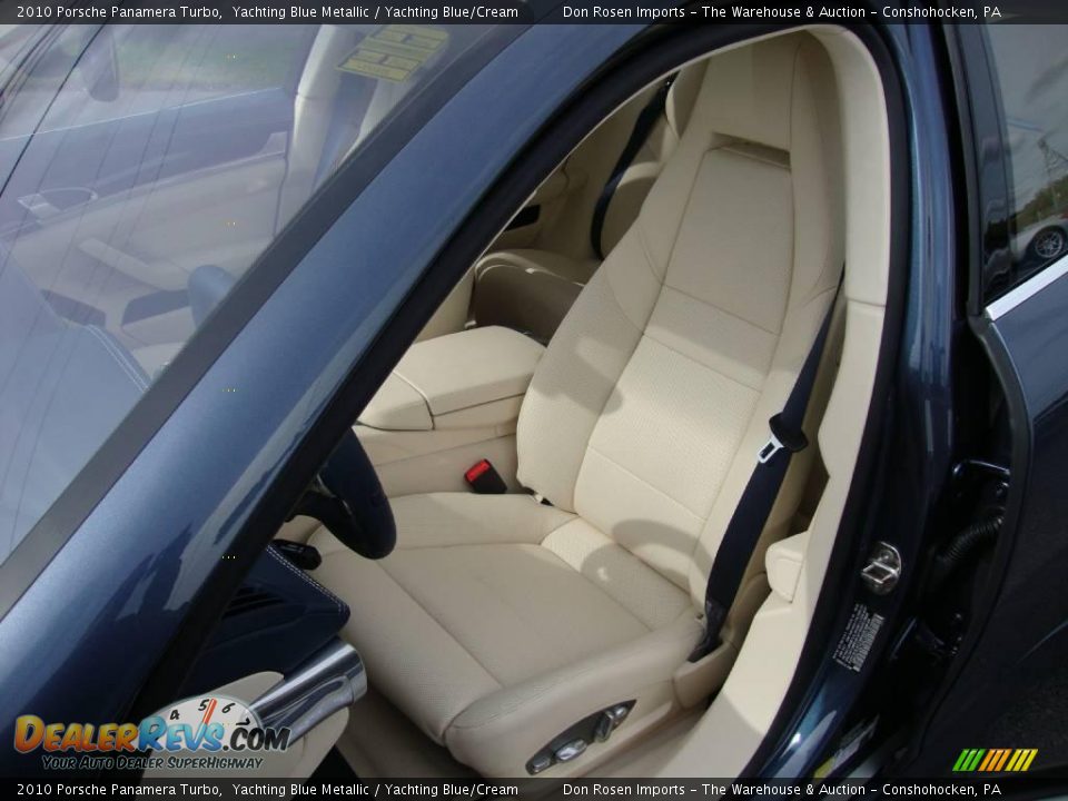2010 Porsche Panamera Turbo Yachting Blue Metallic / Yachting Blue/Cream Photo #16