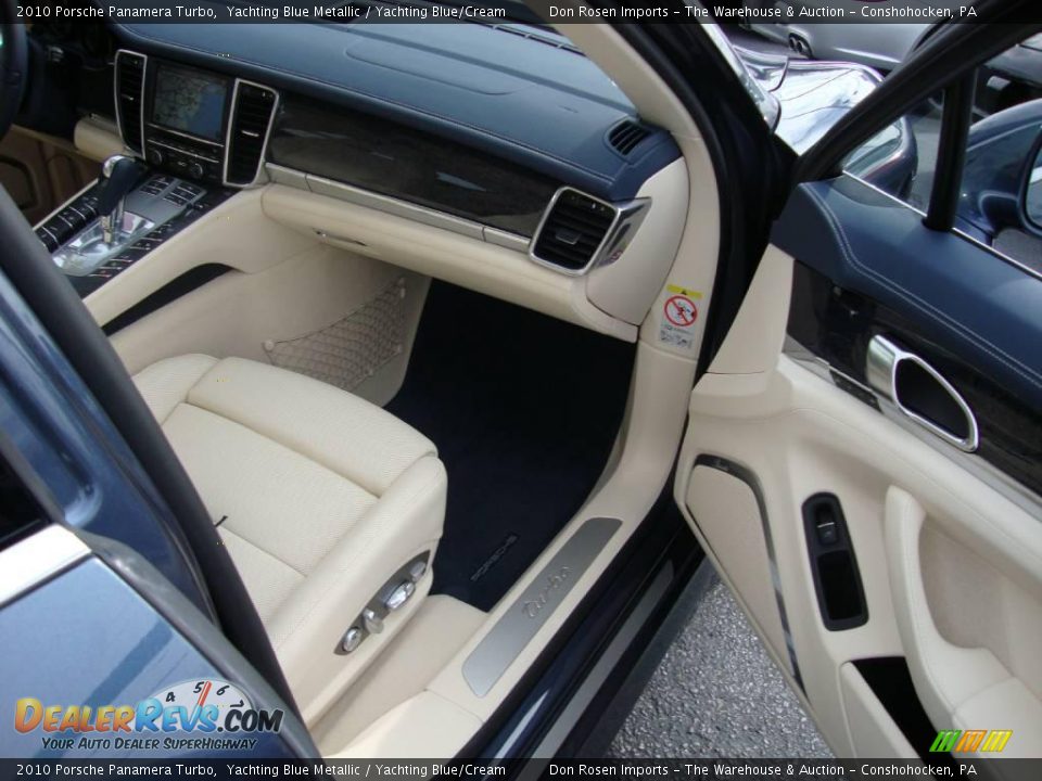 2010 Porsche Panamera Turbo Yachting Blue Metallic / Yachting Blue/Cream Photo #17