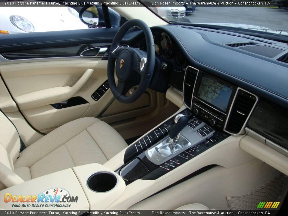 2010 Porsche Panamera Turbo Yachting Blue Metallic / Yachting Blue/Cream Photo #18