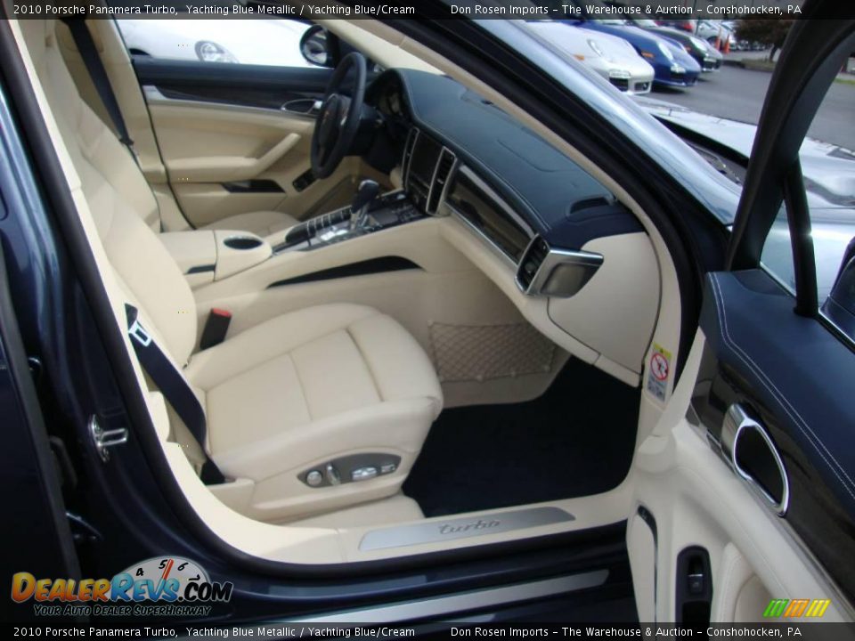 2010 Porsche Panamera Turbo Yachting Blue Metallic / Yachting Blue/Cream Photo #19