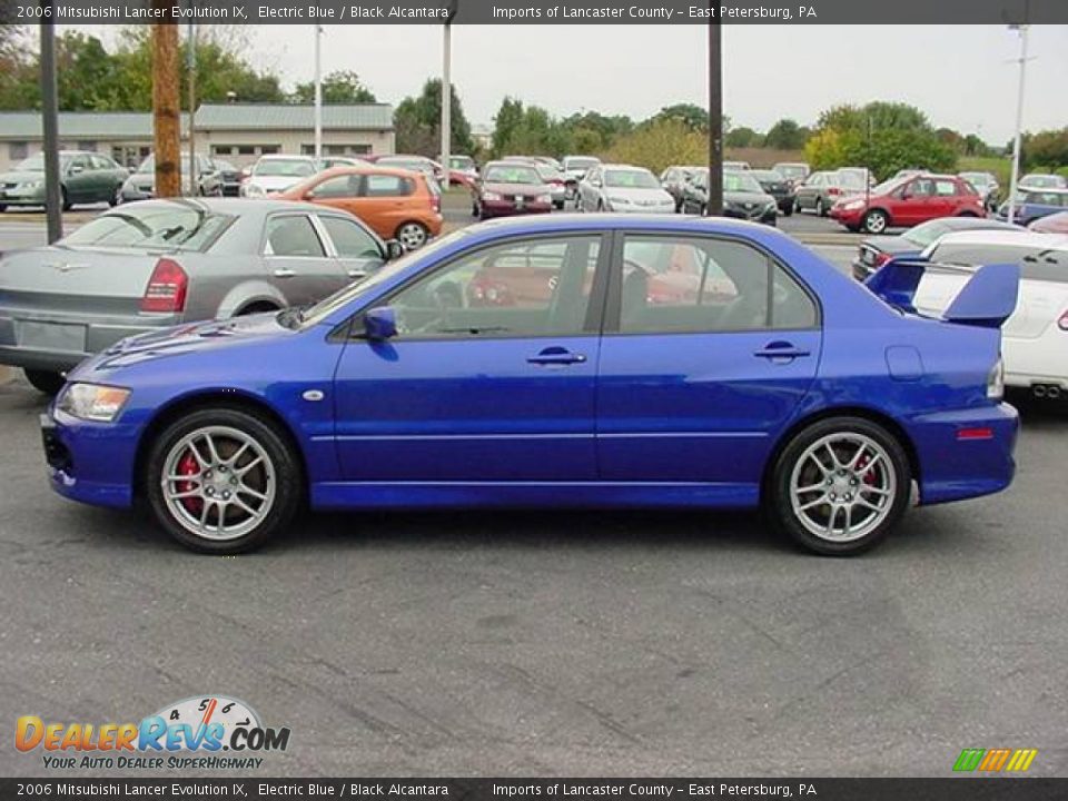2006 Mitsubishi Lancer Evolution IX Electric Blue / Black Alcantara Photo #17