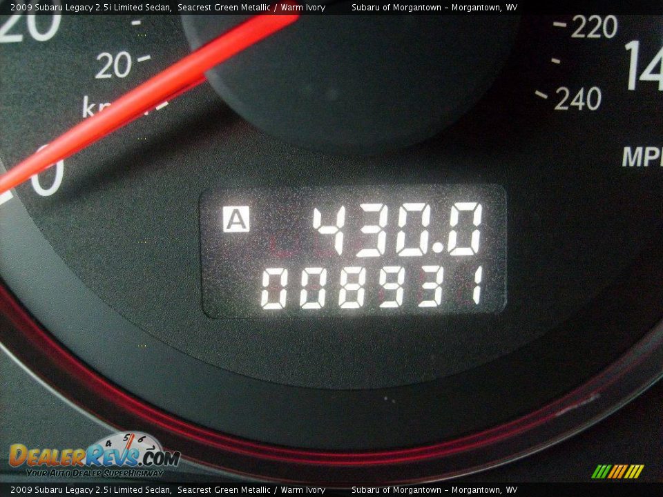 2009 Subaru Legacy 2.5i Limited Sedan Seacrest Green Metallic / Warm Ivory Photo #20