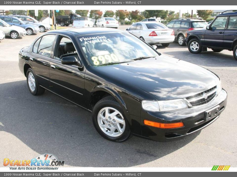 1999 Nissan Maxima GLE Super Black / Charcoal Black Photo #3