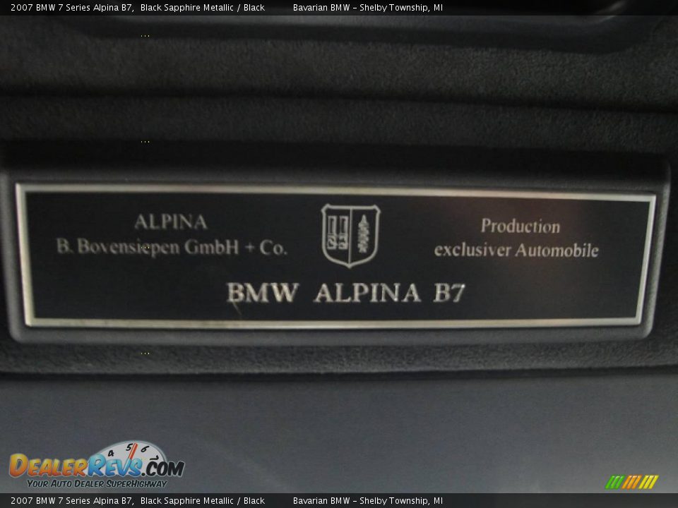 2007 BMW 7 Series Alpina B7 Black Sapphire Metallic / Black Photo #14