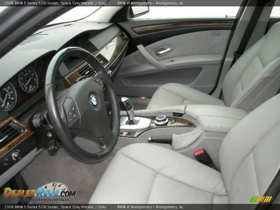 2008 BMW 5 Series 528i Sedan Space Grey Metallic / Grey Photo #5