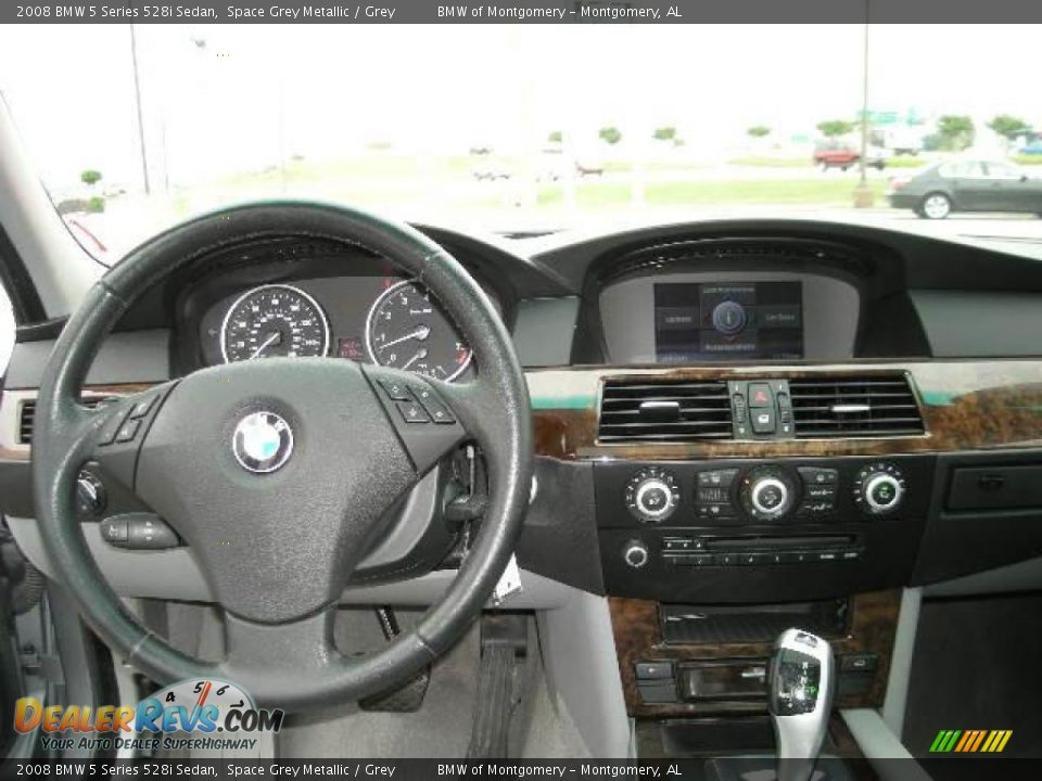 2008 BMW 5 Series 528i Sedan Space Grey Metallic / Grey Photo #6