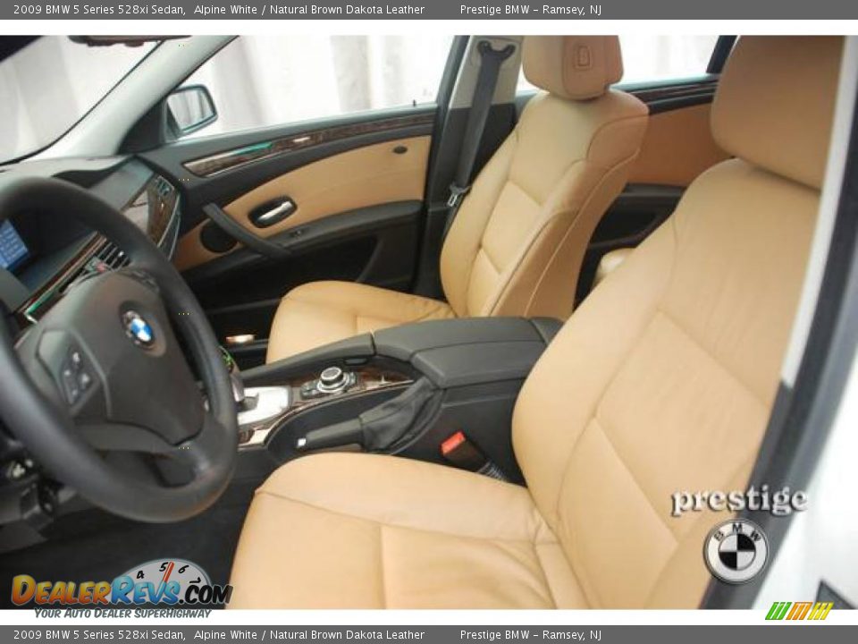 2009 BMW 5 Series 528xi Sedan Alpine White / Natural Brown Dakota Leather Photo #5