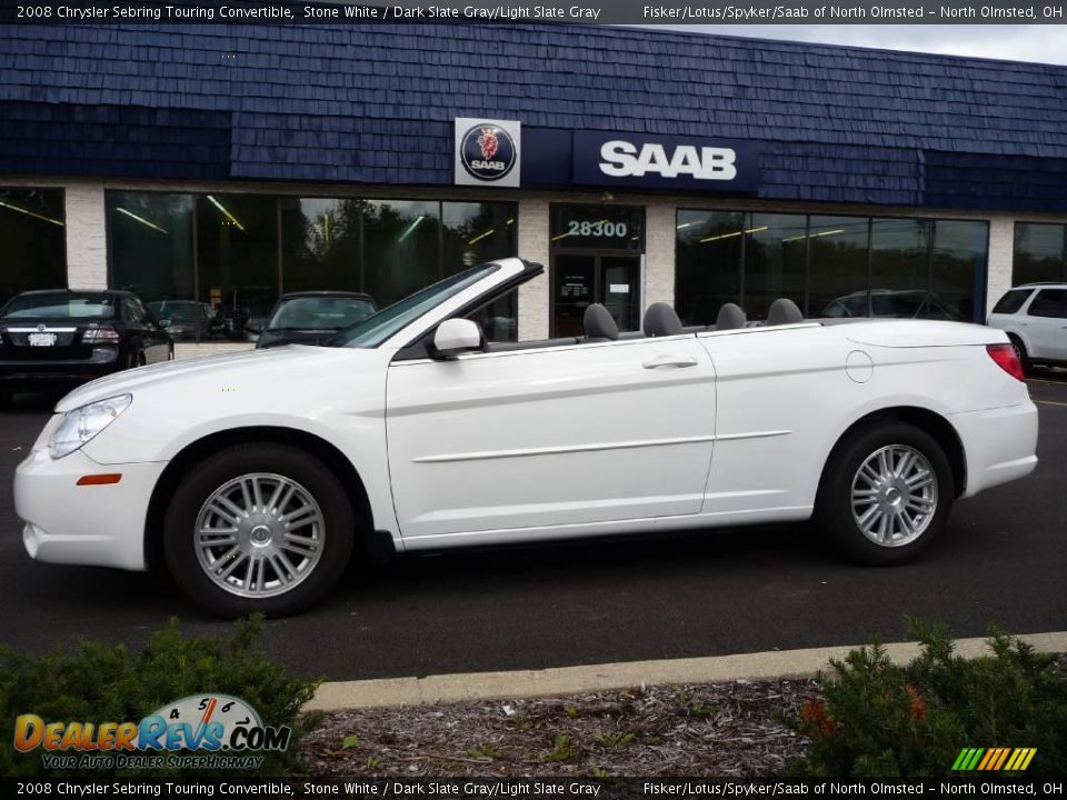 2008 Chrysler Sebring Touring Convertible Stone White / Dark Slate Gray/Light Slate Gray Photo #2