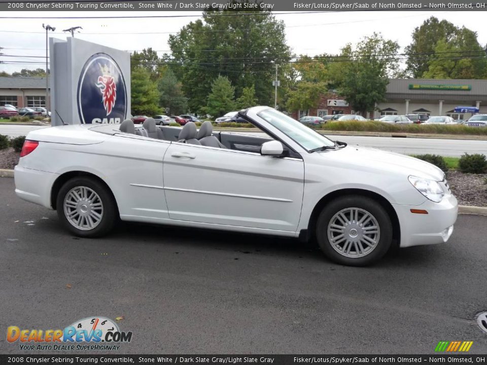 2008 Chrysler Sebring Touring Convertible Stone White / Dark Slate Gray/Light Slate Gray Photo #4