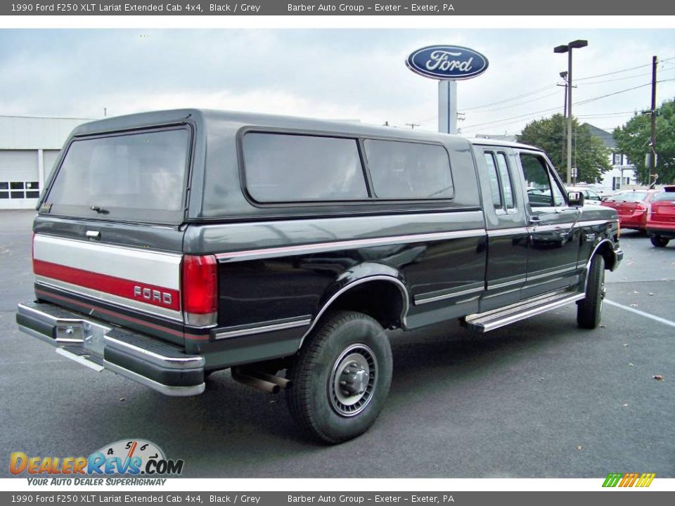 1990 Ford F250 XLT Lariat Extended Cab 4x4 Black / Grey Photo #5